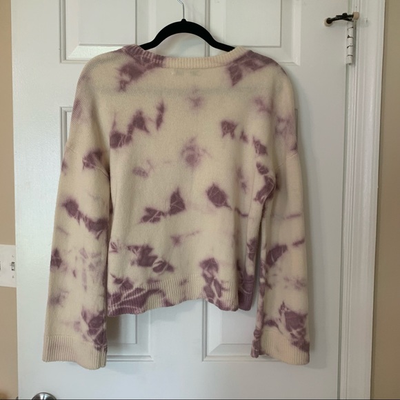 INTERMIX Ombre Wool Cashmere Shea Crewneck Tie-Dye Pink Purple Sweater, Size S - Picture 4 of 4